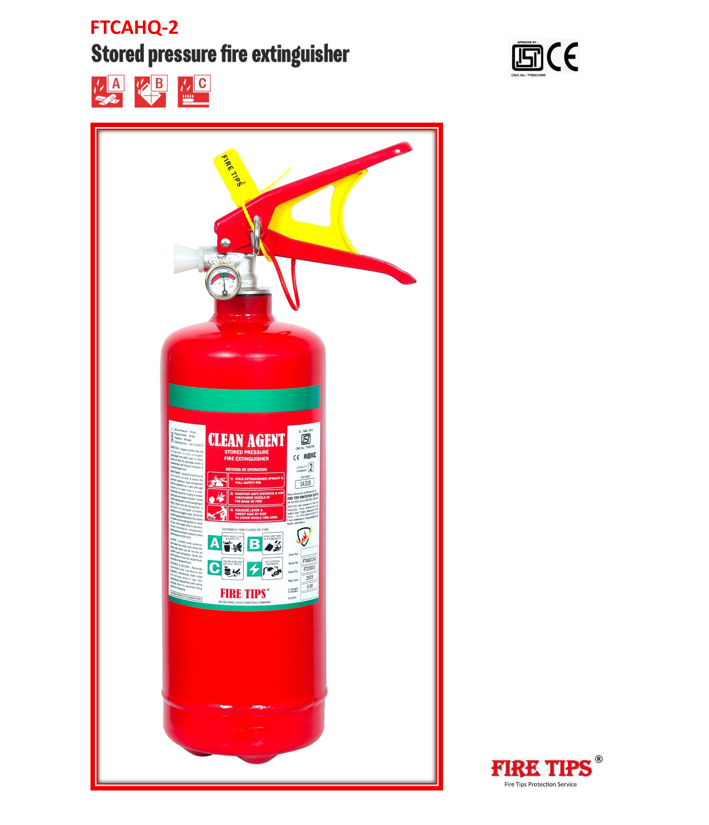 CLEAN_AGENT_STORED_PRESSURE_FIRE_EXTINGUISHER_3.0kg